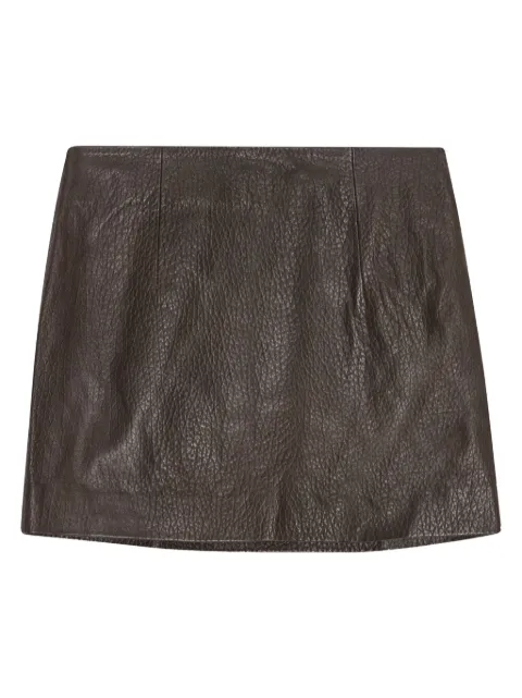 REMAIN leather zip-front mini skirt