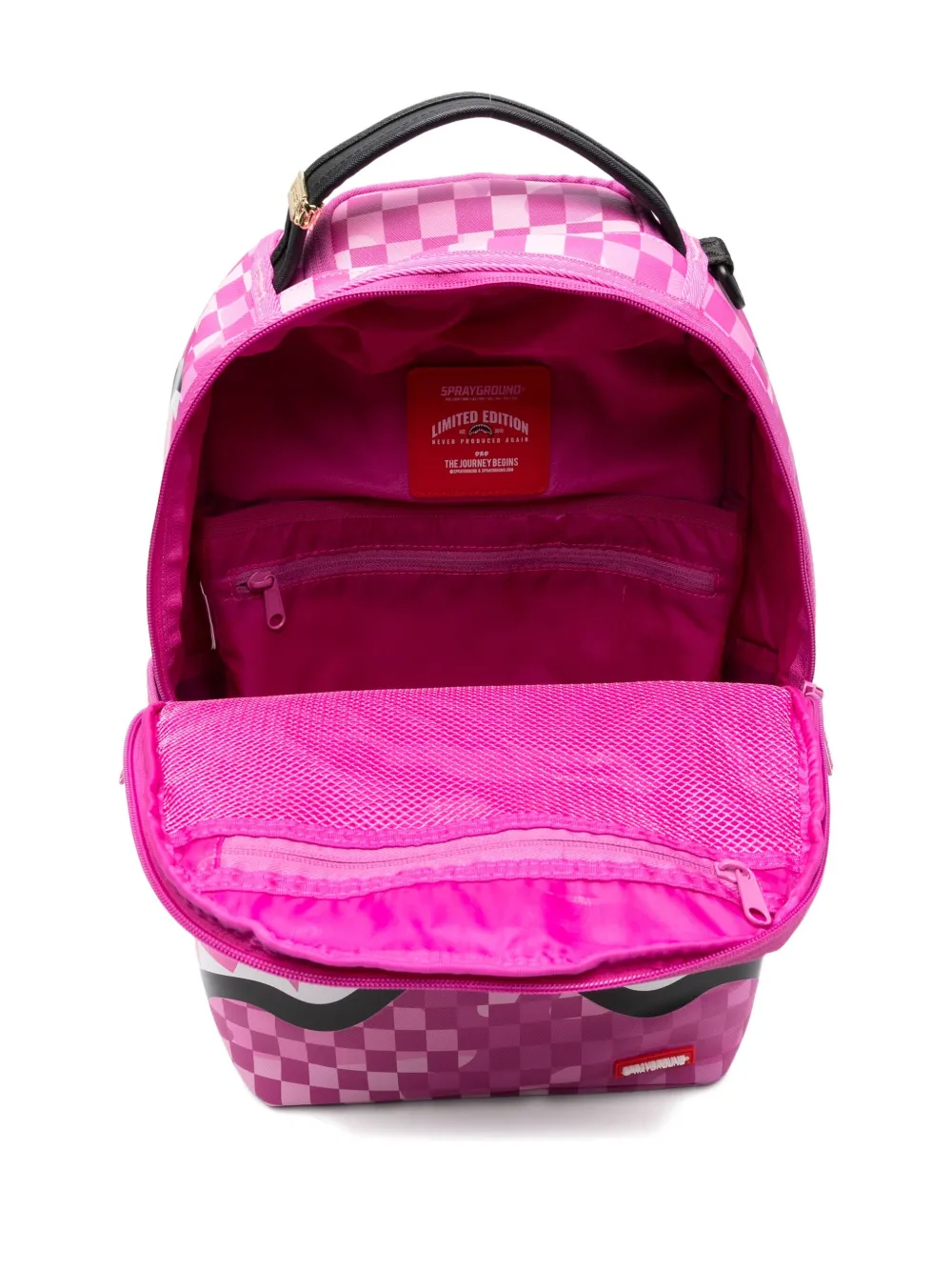 Sprayground Shark-check Backpack In Pink