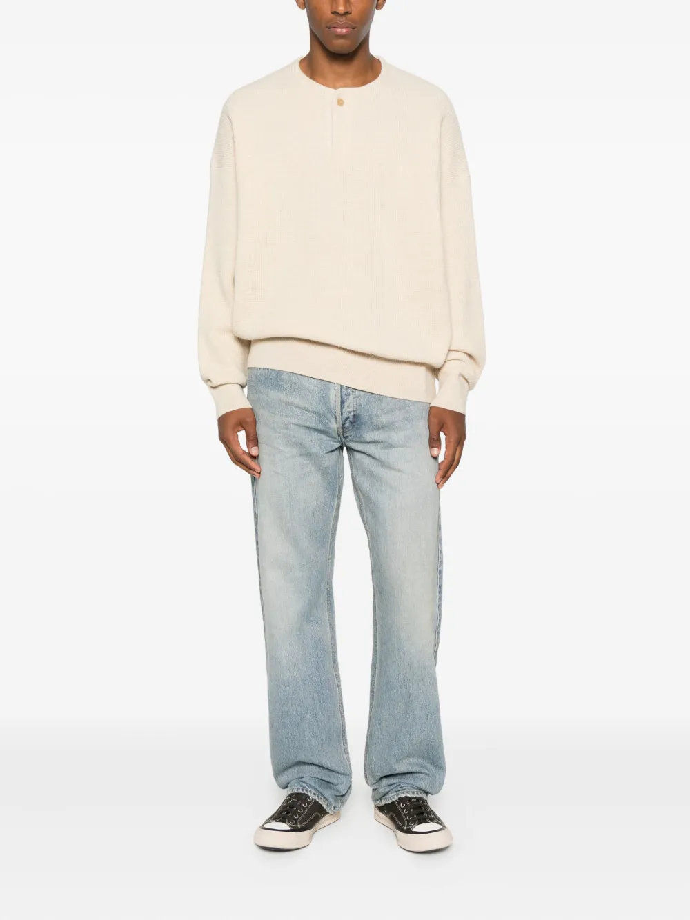 Fear Of God Wafelgebreide trui met knopen - Beige