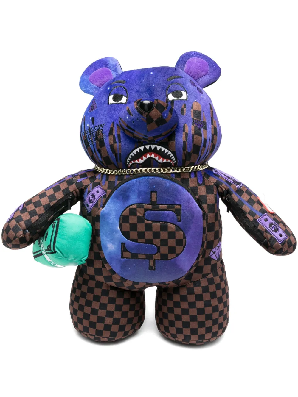 sprayground kid Lost In Space Drip Moneybear Teddy Bear backpack | Blue | Image 1