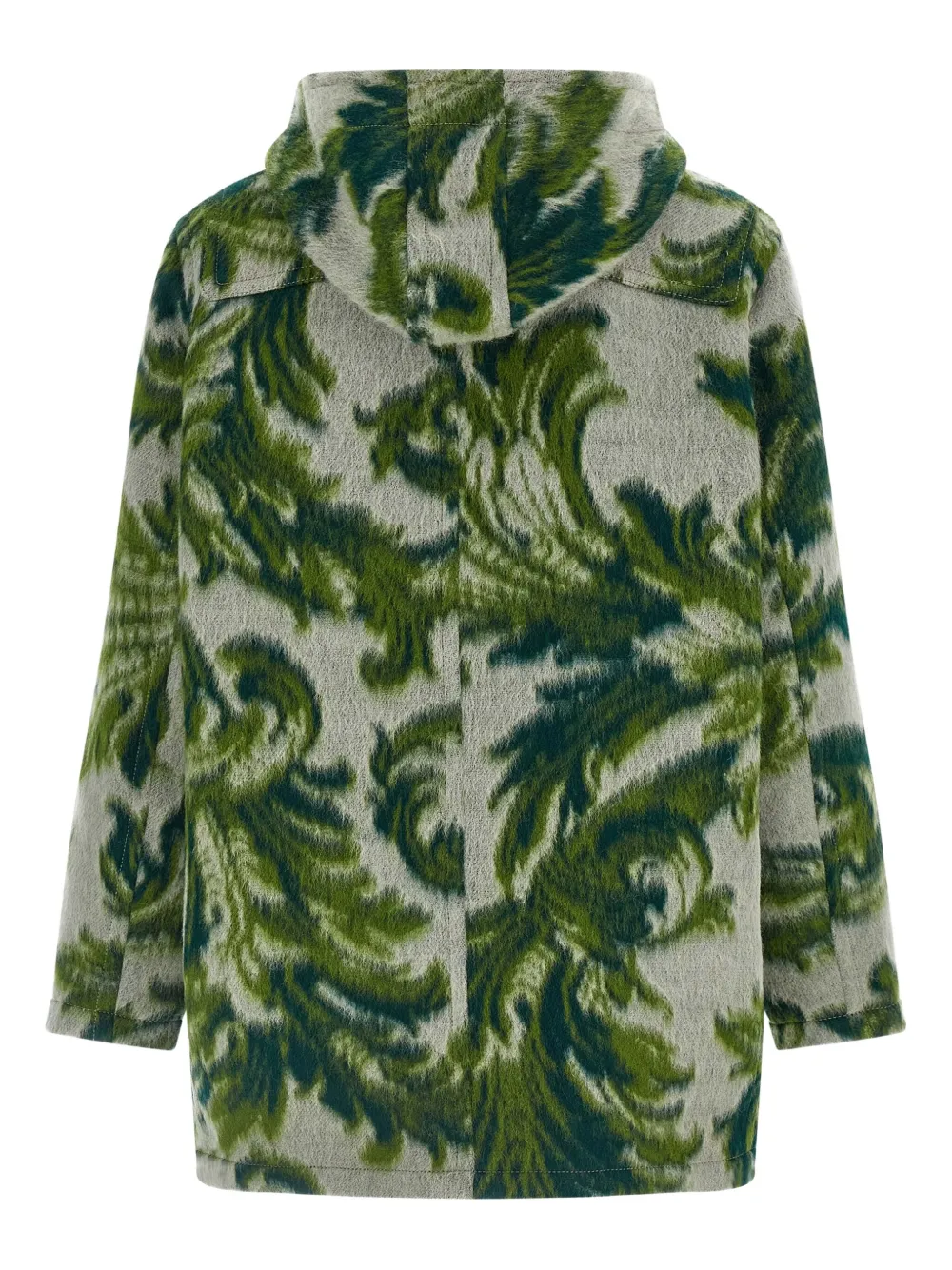 Etro Carded Wool Jacket Puffer Jackets Green In Multi