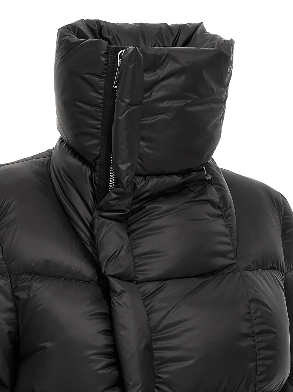 Rick Owens Womens Black Naska Asymmetric Padded Jacket In Black