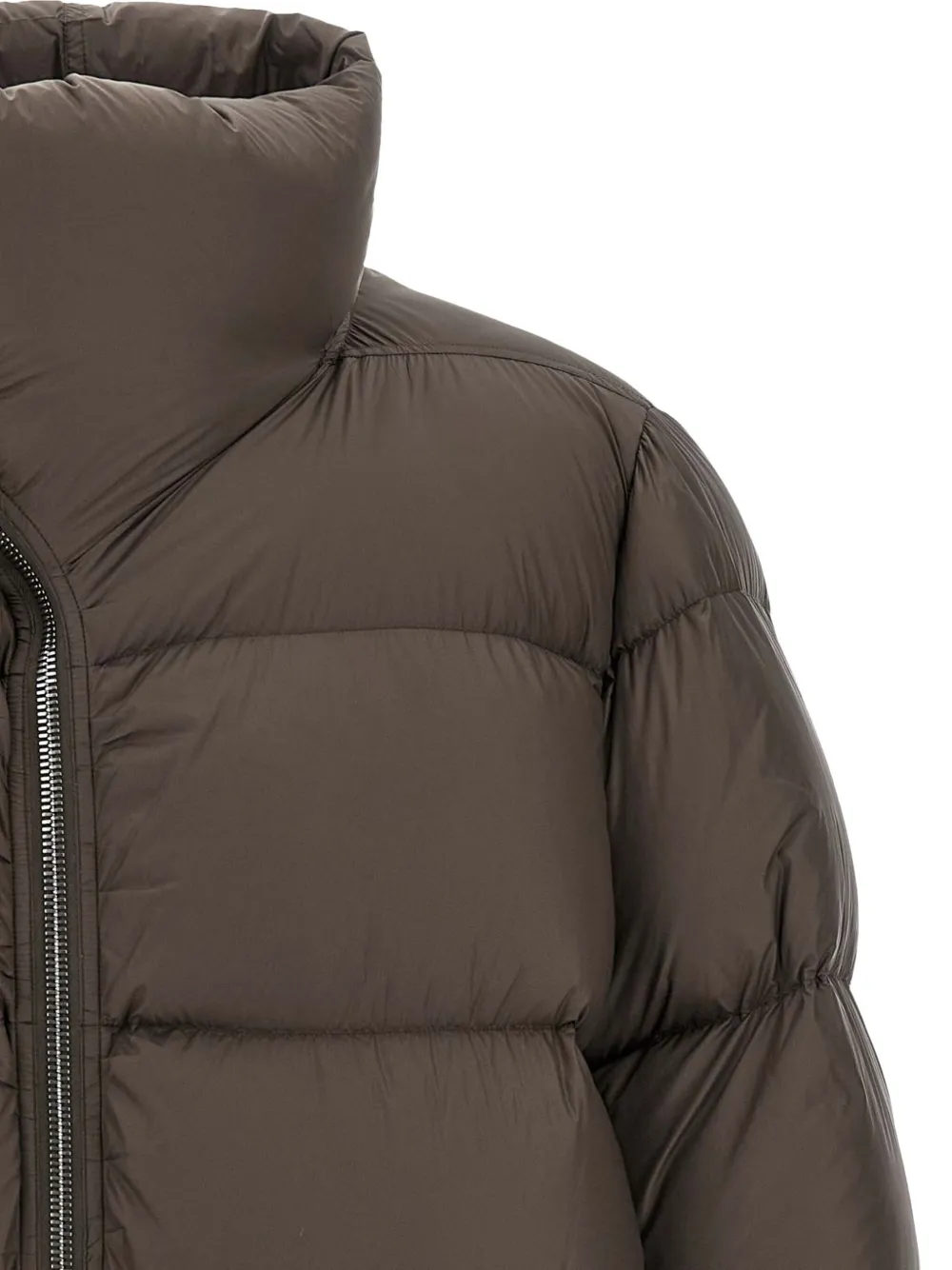 Rick Owens Turtle Zip-front Padded Coat In Brown