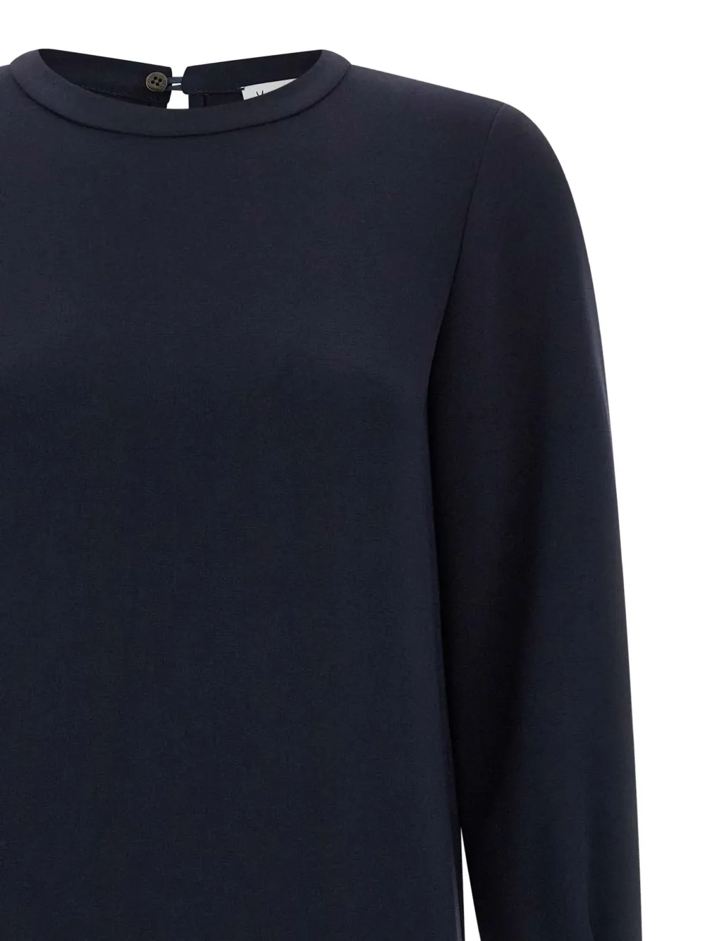Alberto Biani Long Cady Tunic Dress With Teardrop Cut-out In Blue