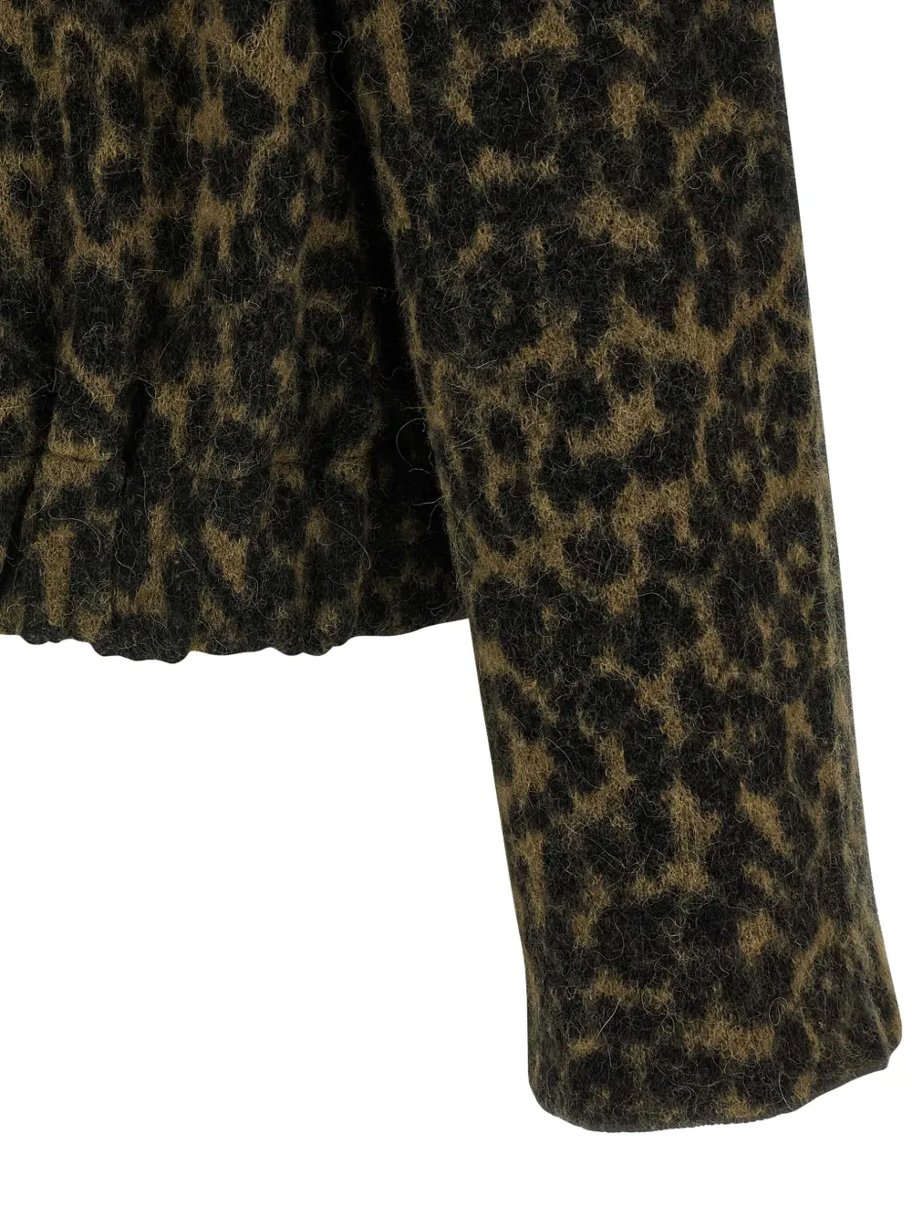 Nude Bomberjack met dierenprint en shirtkraag Groen