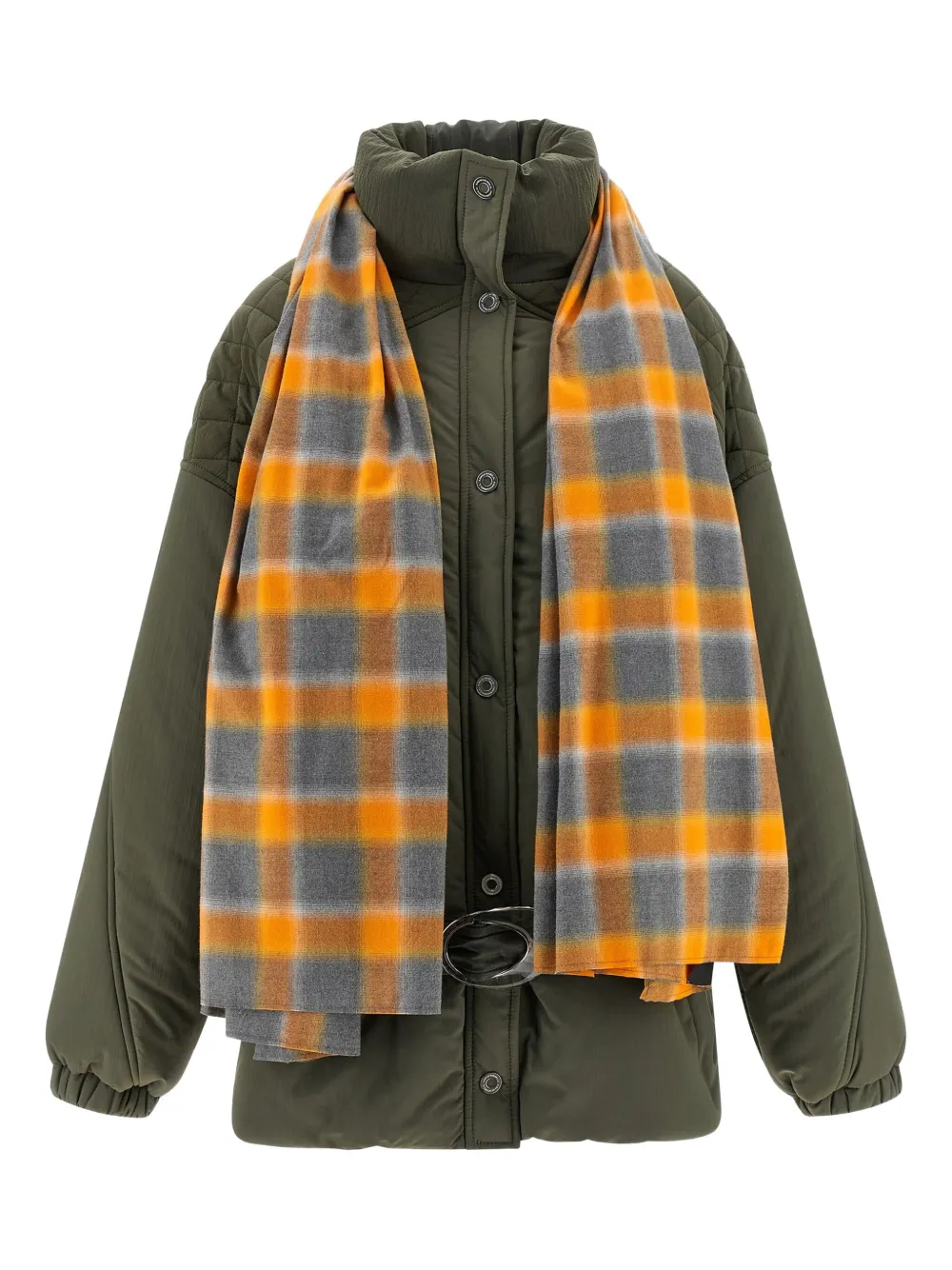 MARBELL Amy scarf-detail padded jacket | Green | Image 1