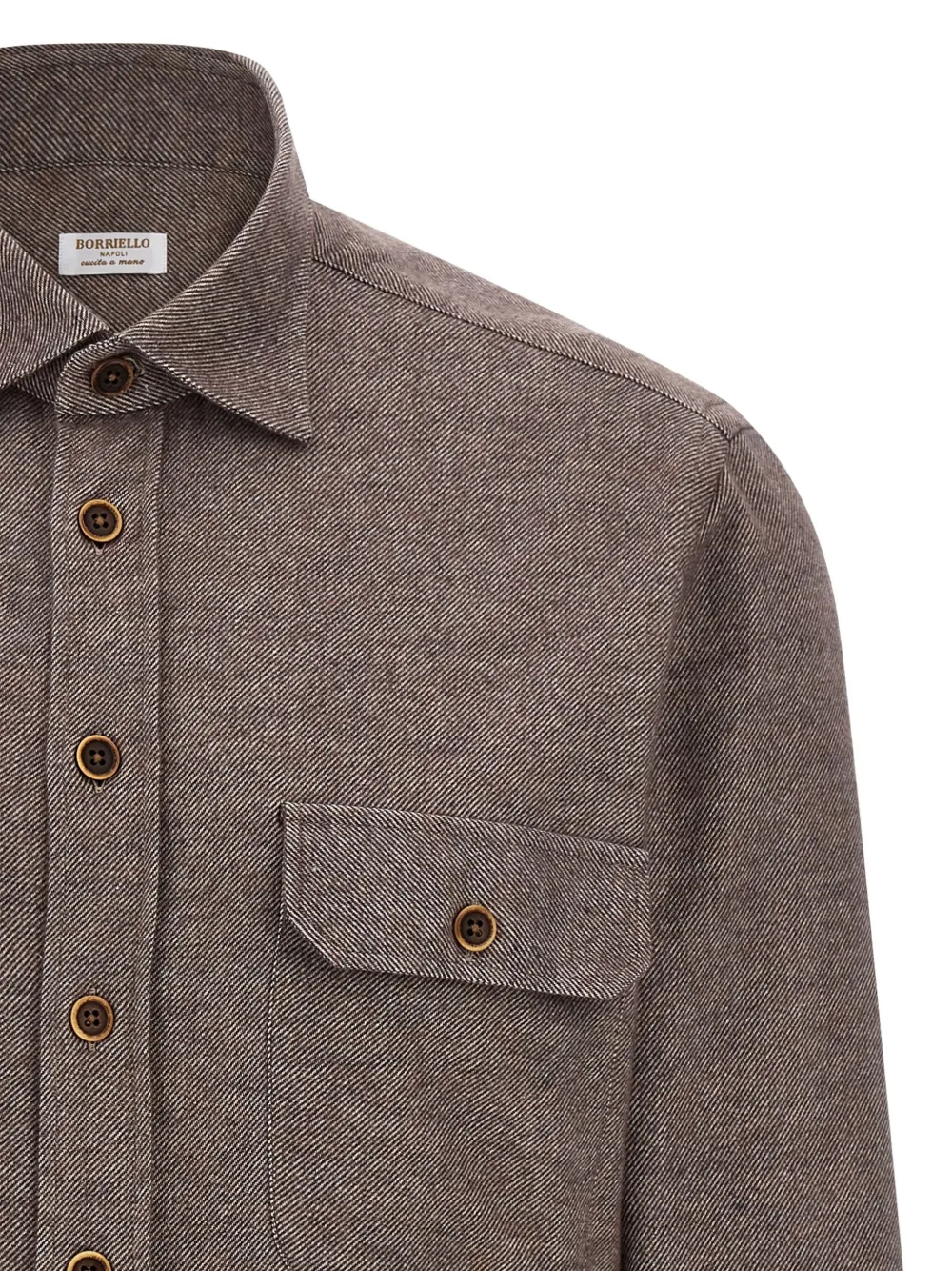 Borriello Napoli Button-front Long-sleeve Shirt In Gray