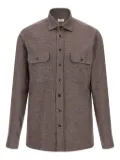BORRIELLO NAPOLI button-front long-sleeve shirt - Brown