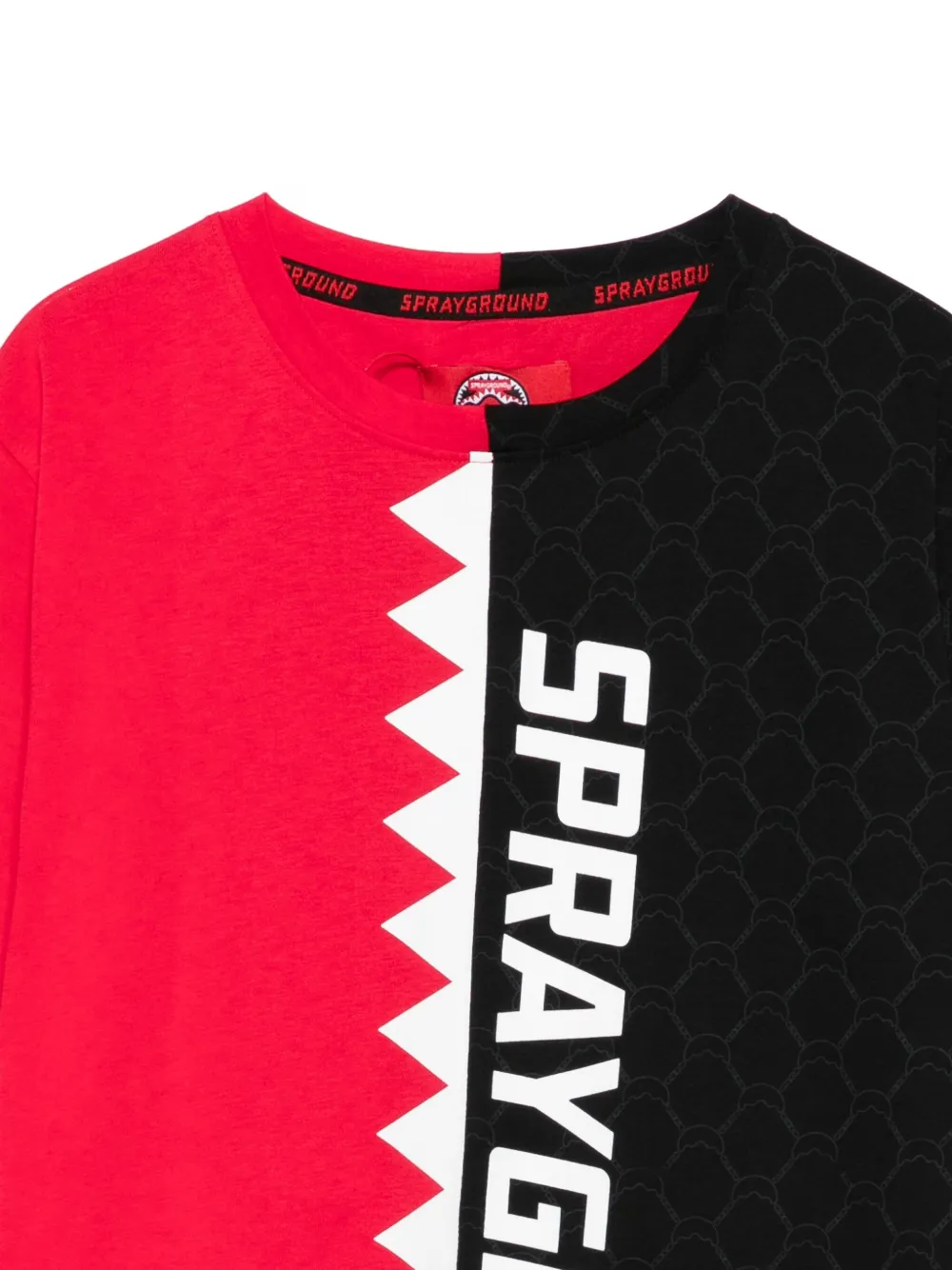 sprayground kid T-shirt met haaientand vlakken Zwart