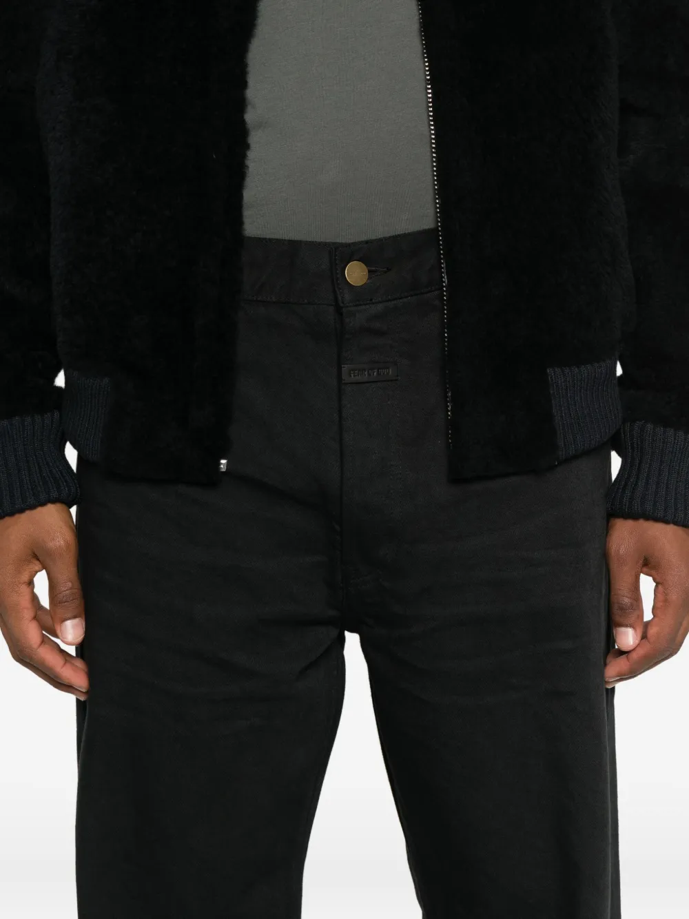 Fear Of God Rinsed-effect Jeans In Black