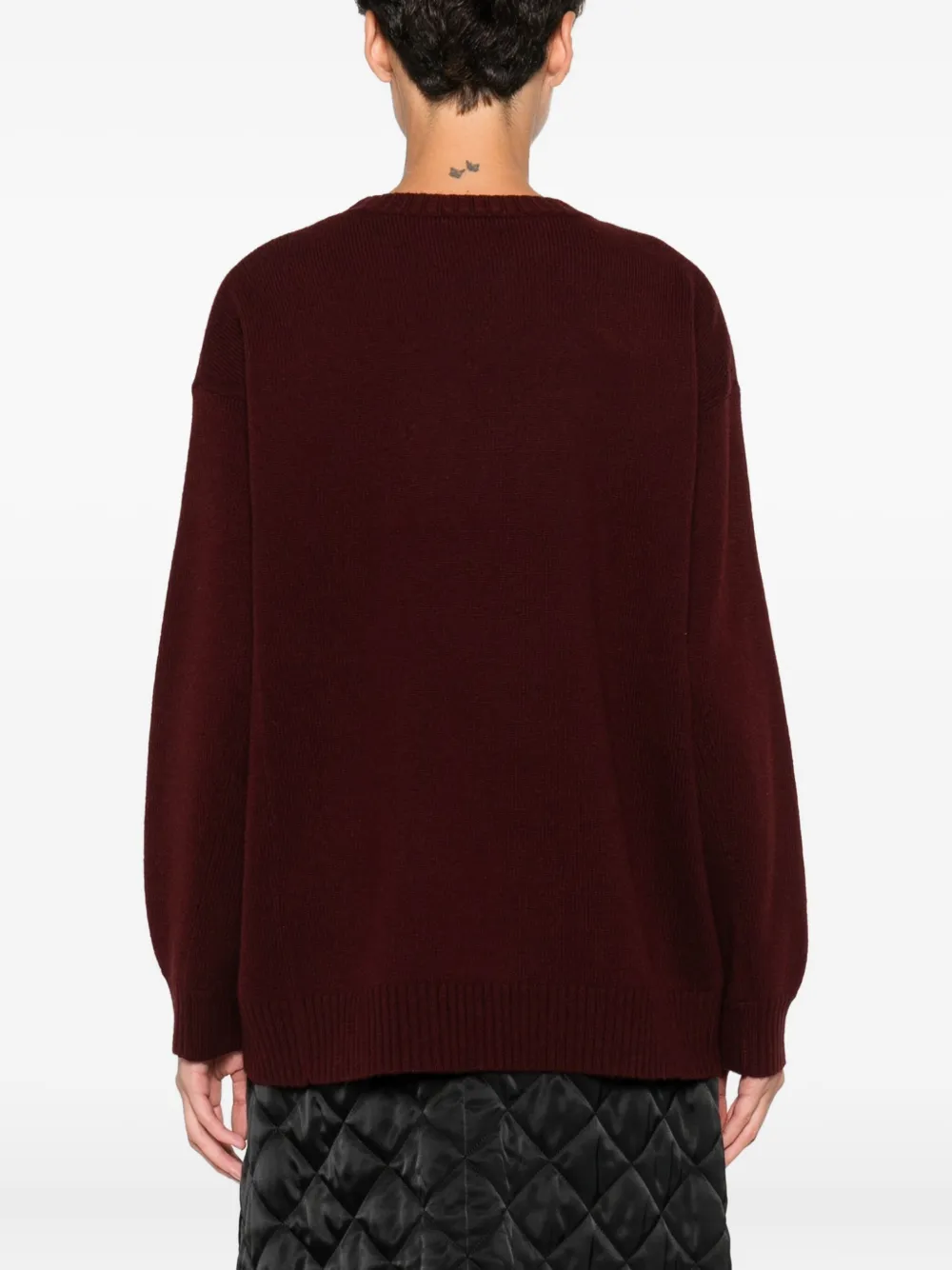 Max Mara Number-embroidered Sweater In Purple