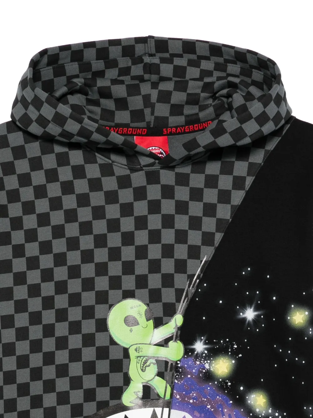 sprayground kid Hoodie met alien patroon Zwart
