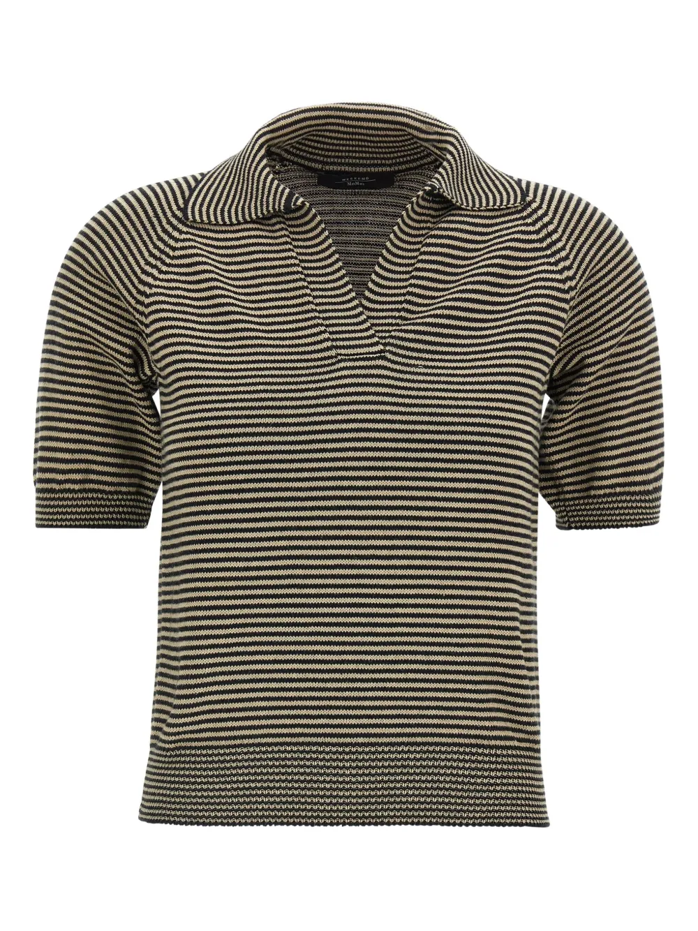 Weekend Max Mara Junior striped V-neck T-shirt | Yellow | Image 1