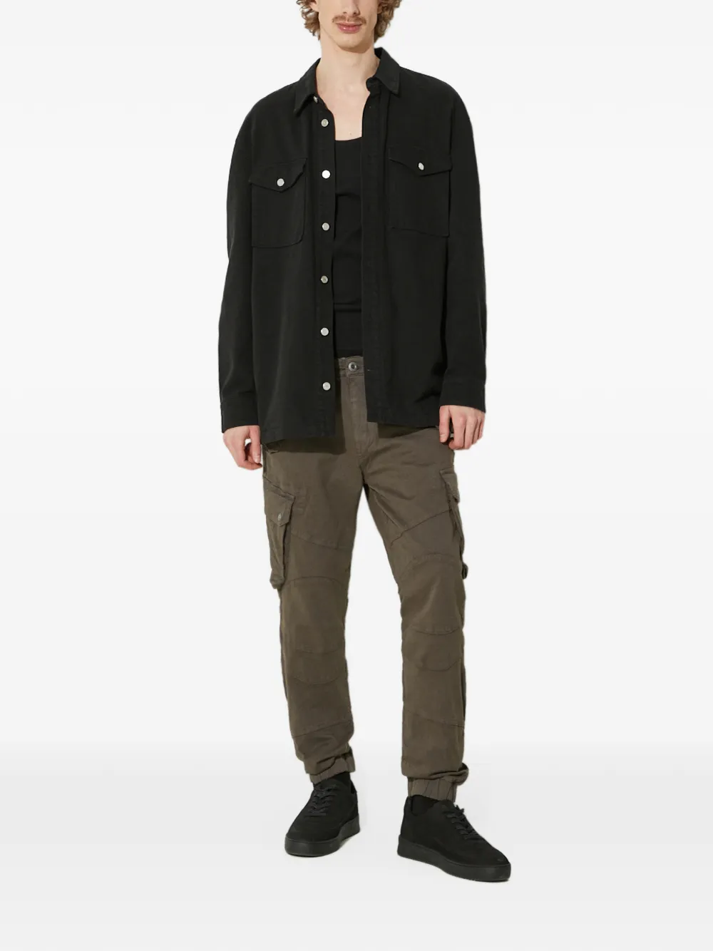 Alpha Industries Cargobroek met elastische manchetten en vlakken Grijs