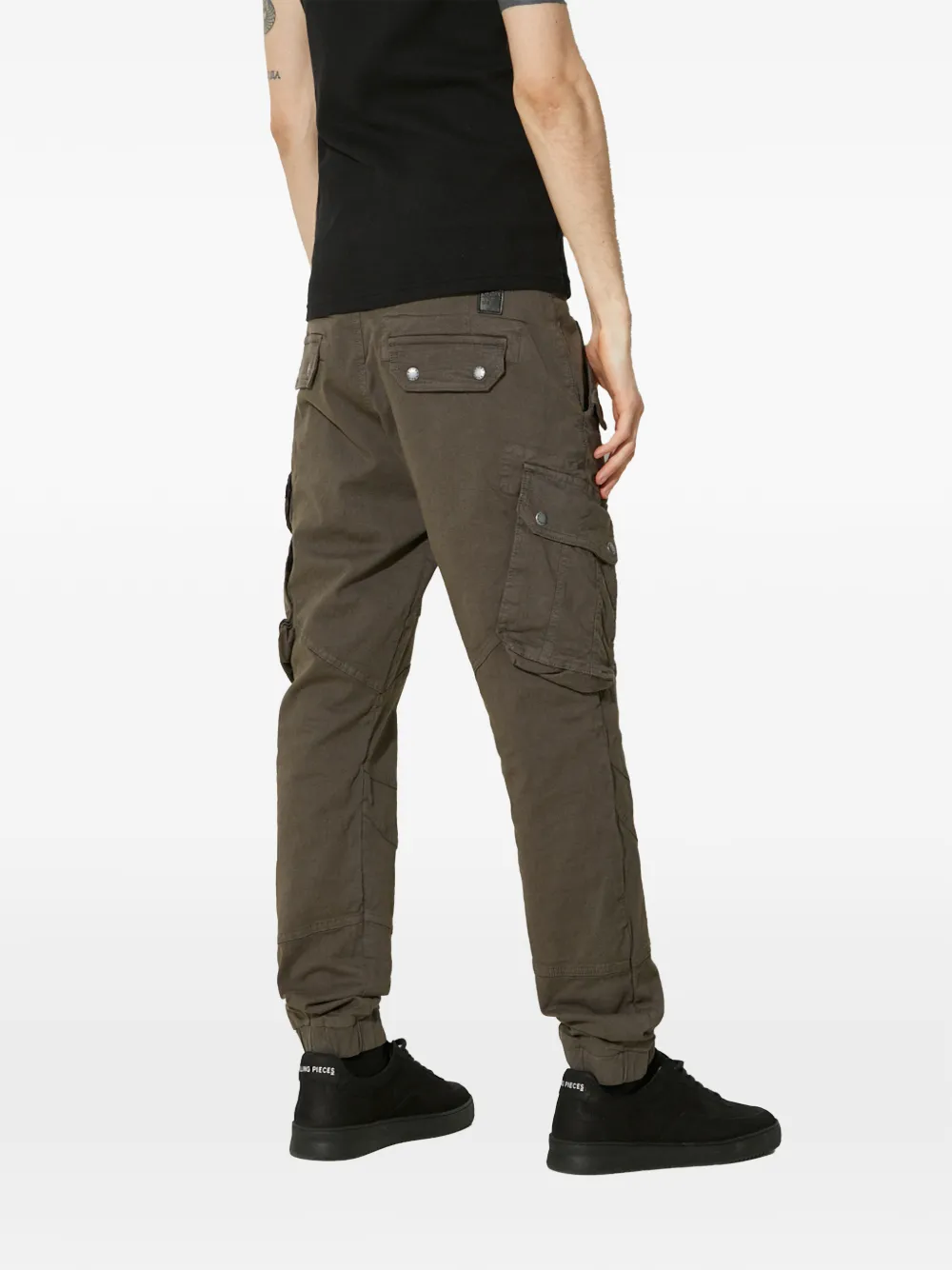 Alpha Industries Cargobroek met elastische manchetten en vlakken Grijs