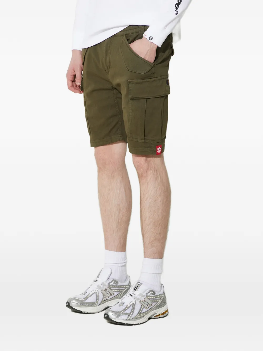 Alpha Industries Airman shorts met cargo zak Groen