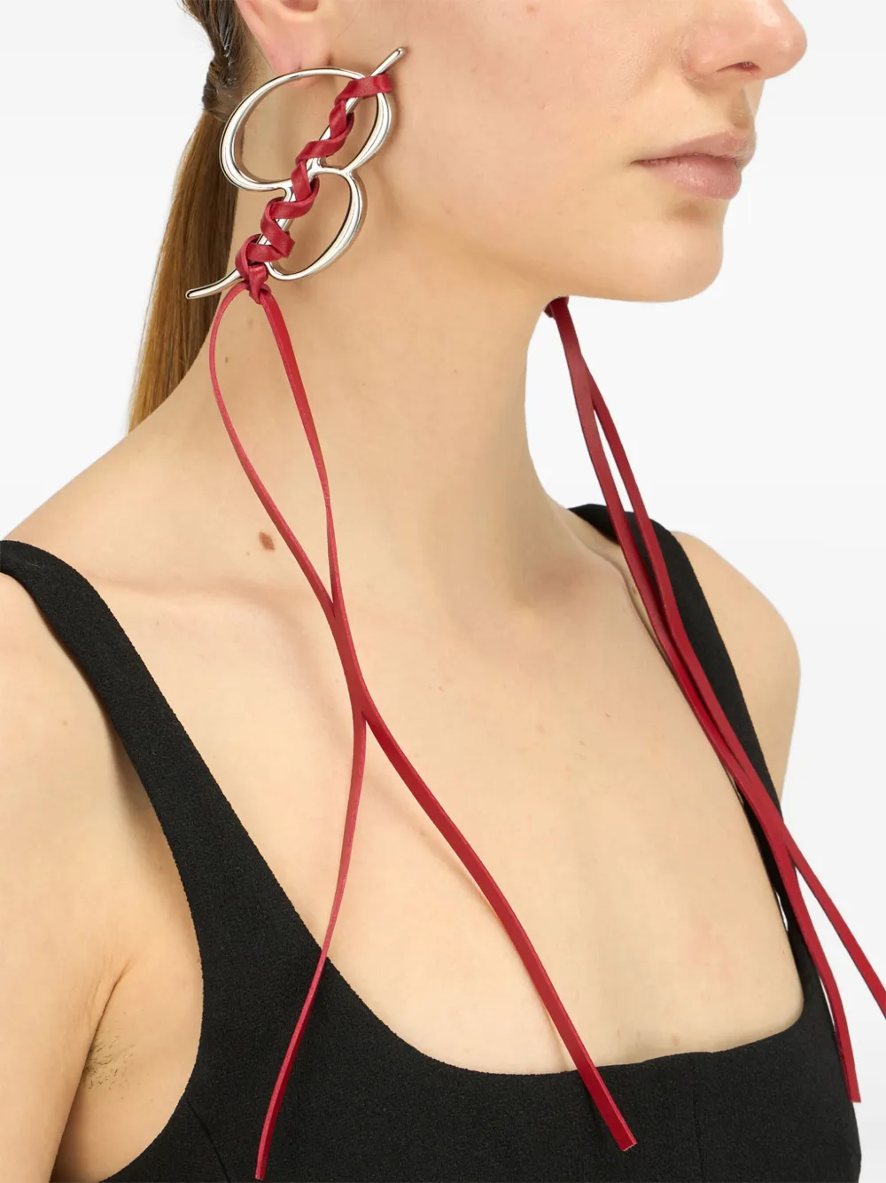 Blumarine B-monogram Drop Earrings In Metallic