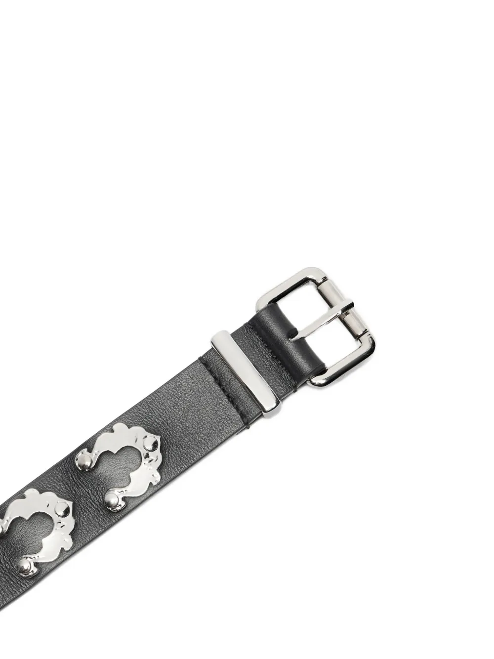 Blumarine Leren riem met bloemapplicatie - Zwart