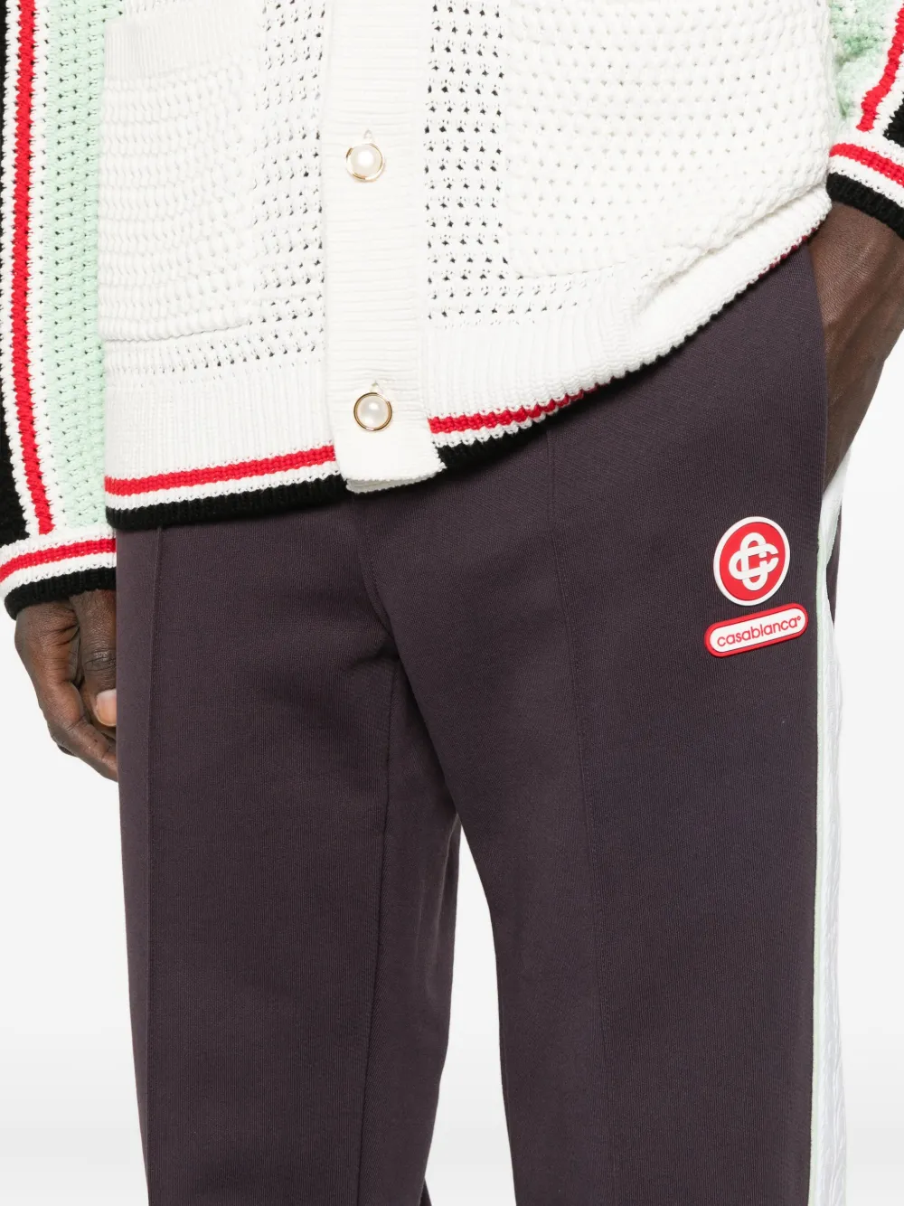 Casablanca Logo Embroidered Patch Sweatpants In Purple