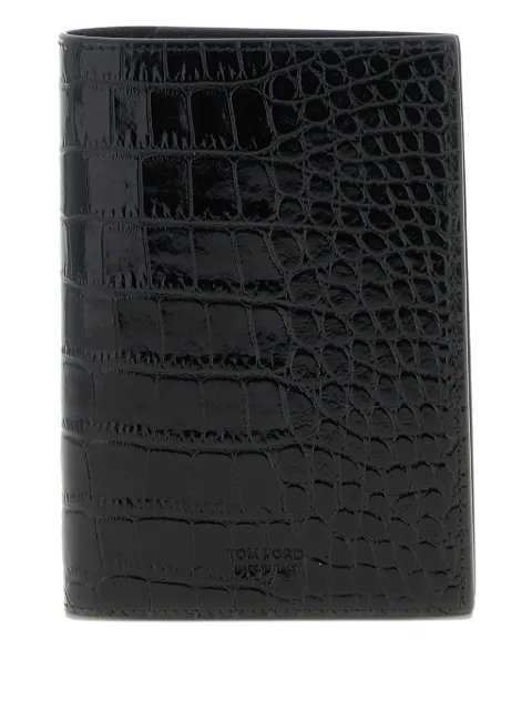TOM FORD funda para pasaporte con estampado de piel de cocodrilo