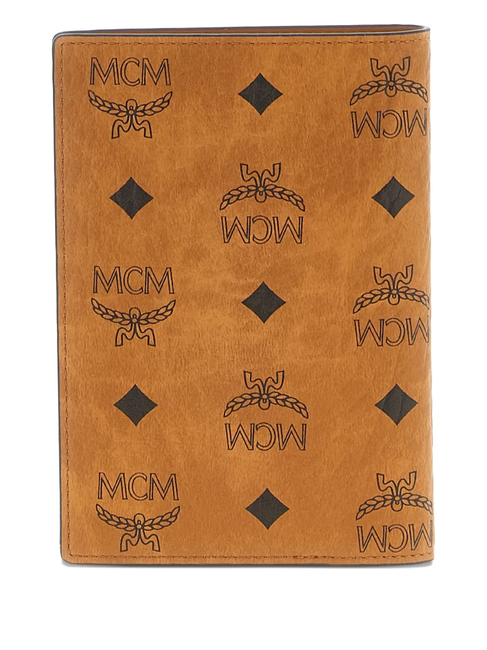 Mcm Ottomar Monogram Passport Holder In Brown