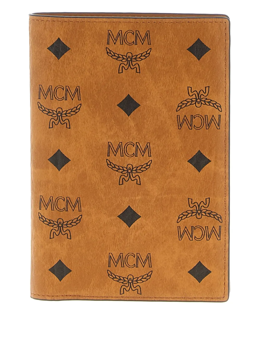 Mcm Ottomar Monogram Passport Holder In Brown