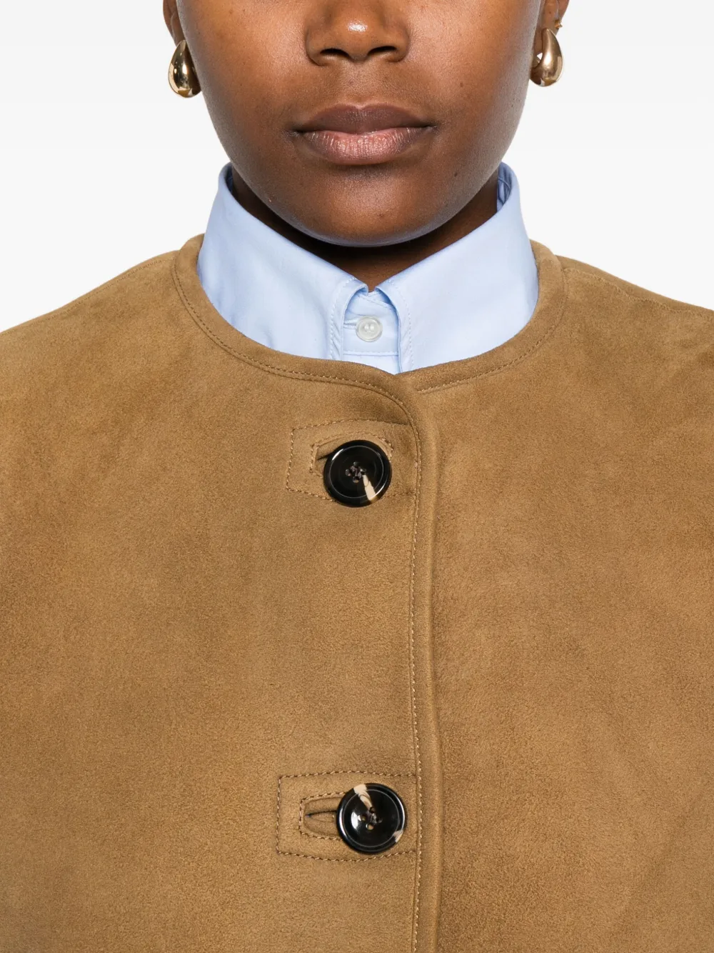 Soeur Suède gilet met knopen Bruin