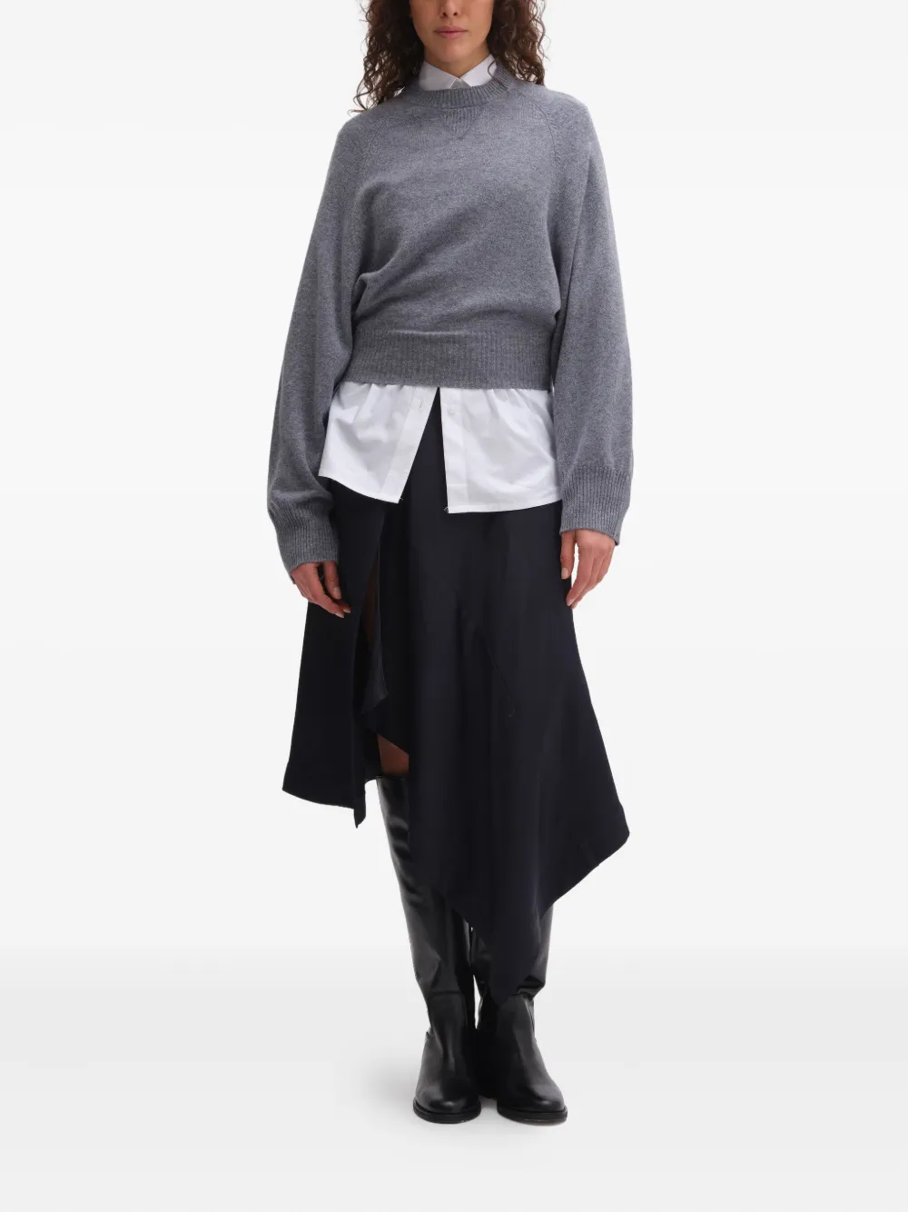 REMAIN draped asymmetrical skirt - Blauw