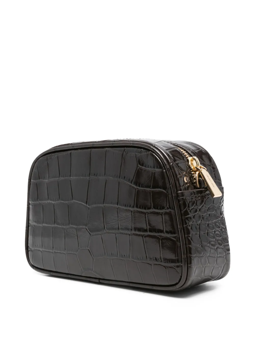 Michael Kors Jet Set schoudertas met krokodillen-reliëf en rits Bruin