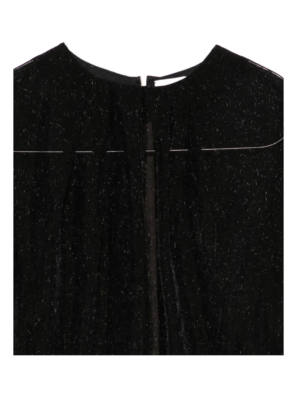 Alysi Metallic-threaded Short-sleeve Blouse In Black