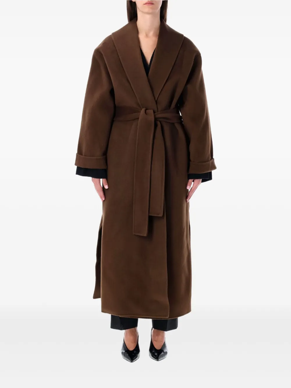 By Malene Birger Trullem Belted Coat In Brown