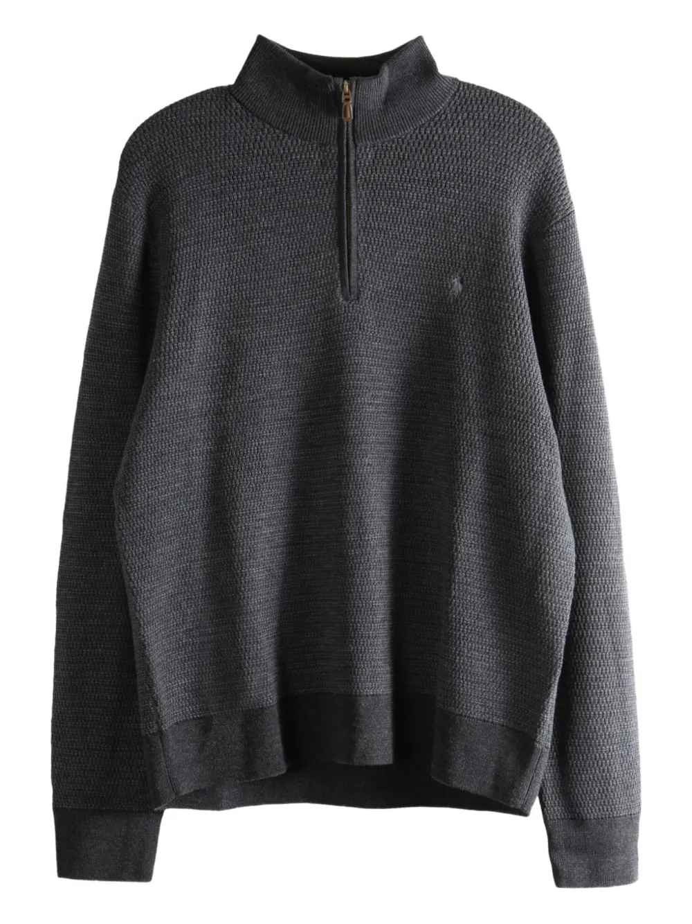 Polo Ralph Lauren モックネック ジップセーター - グレー Polo Ralph Lauren モックネック ジップセーター - グレー