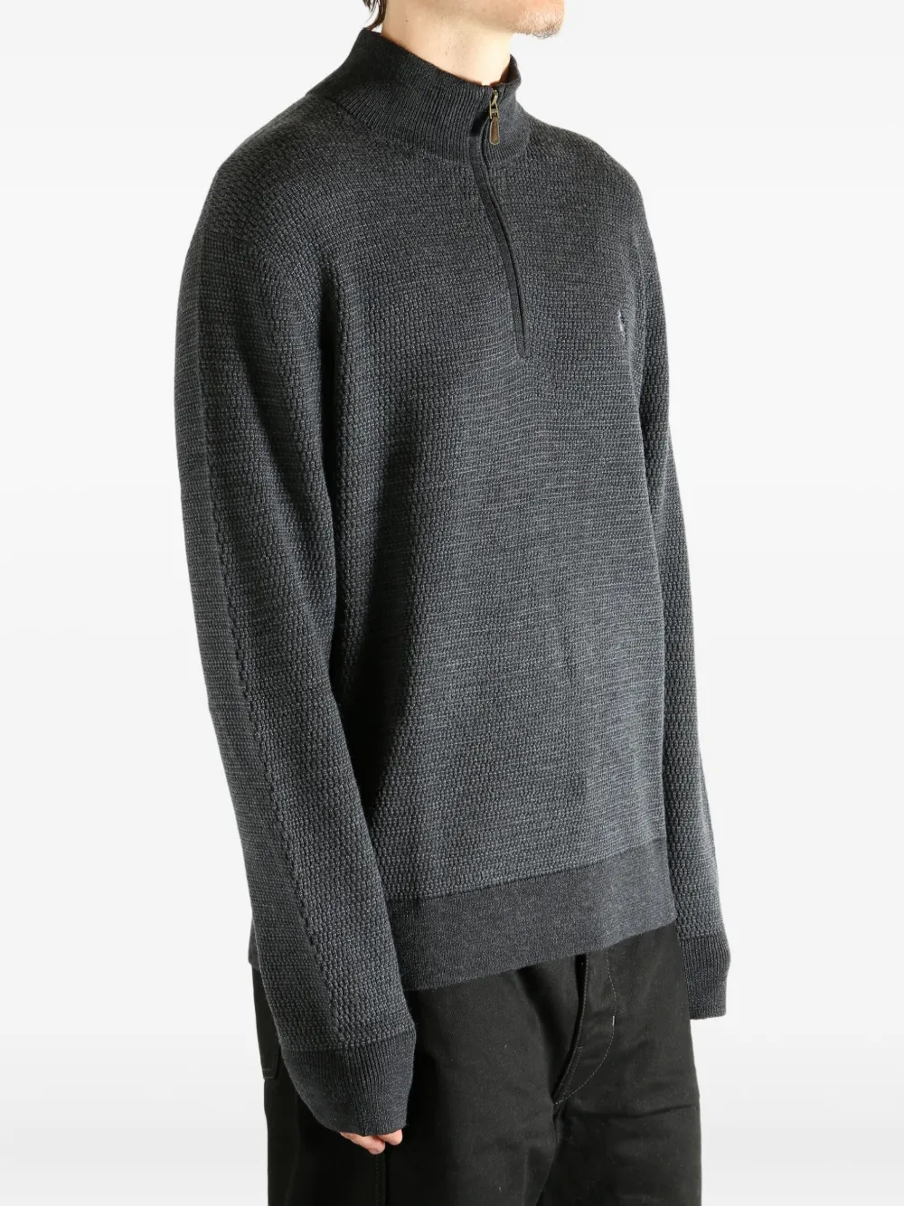 Polo Ralph Lauren Gebreide trui met opstaande hals en rits Grijs