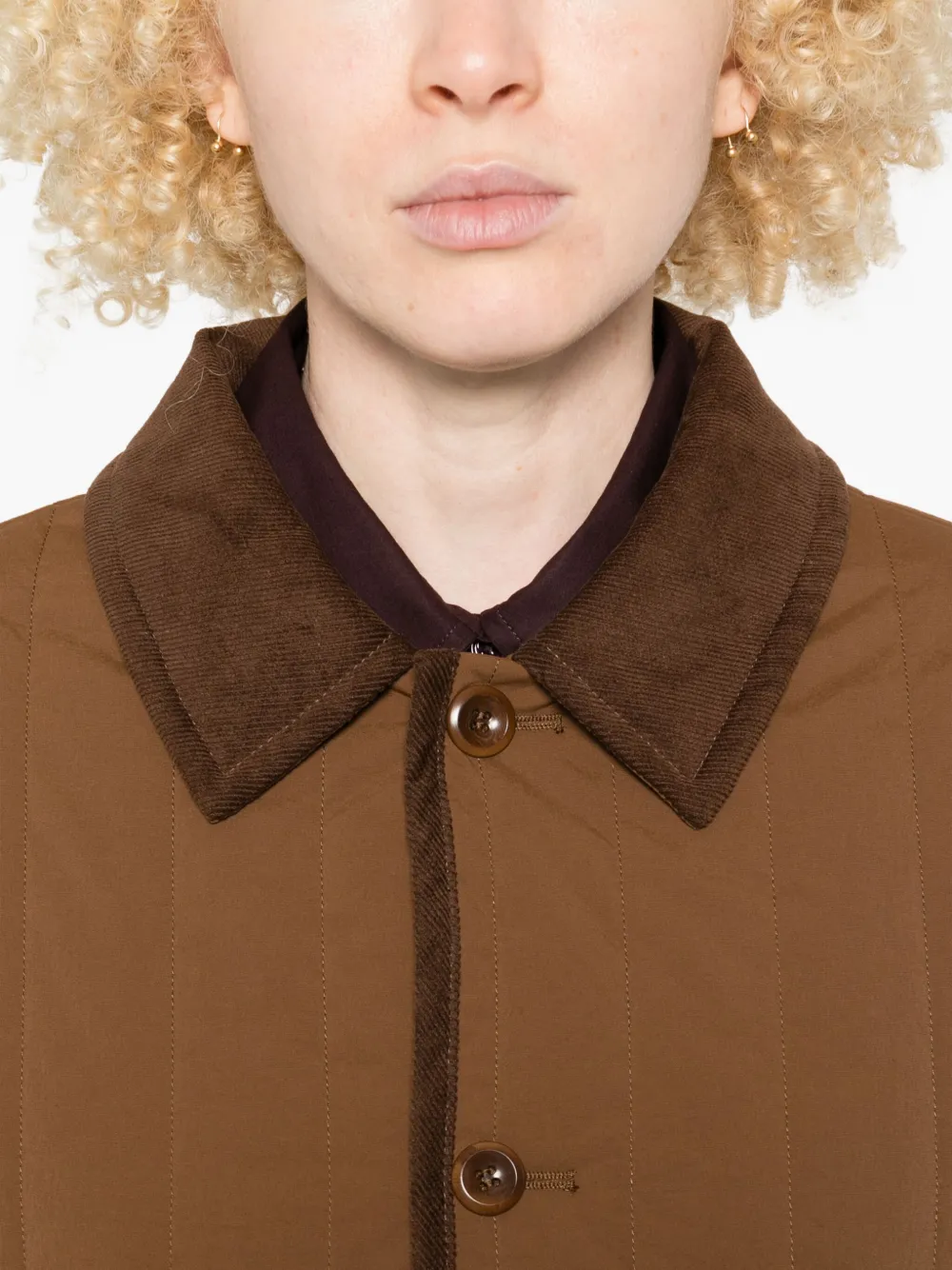 Apc A.p.c. Brown Stretch Nylon Leone Jacket In Brown