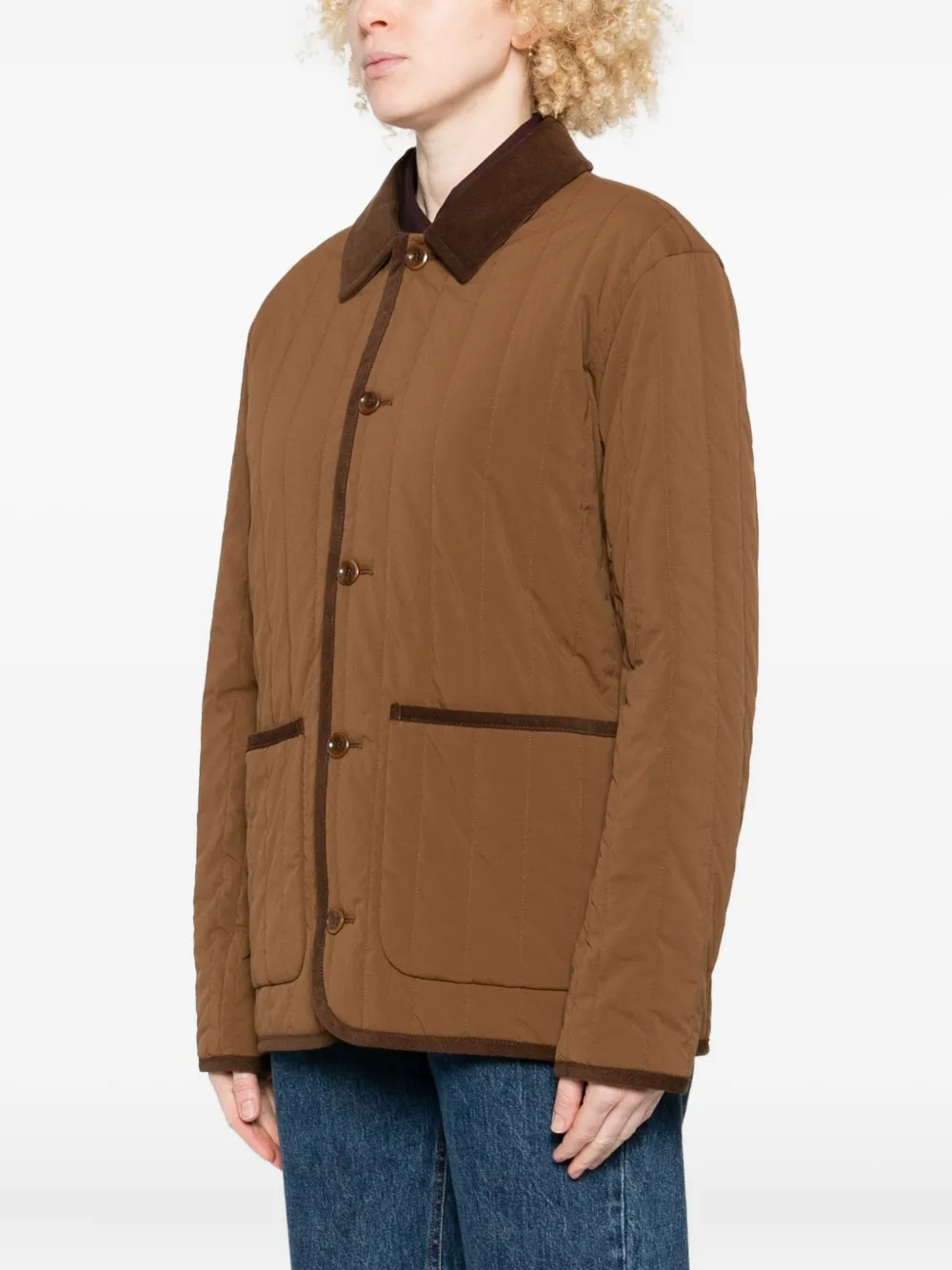 Apc A.p.c. Brown Stretch Nylon Leone Jacket In Brown