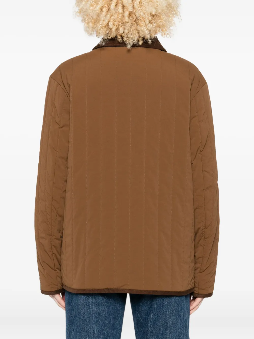 Apc A.p.c. Brown Stretch Nylon Leone Jacket In Brown