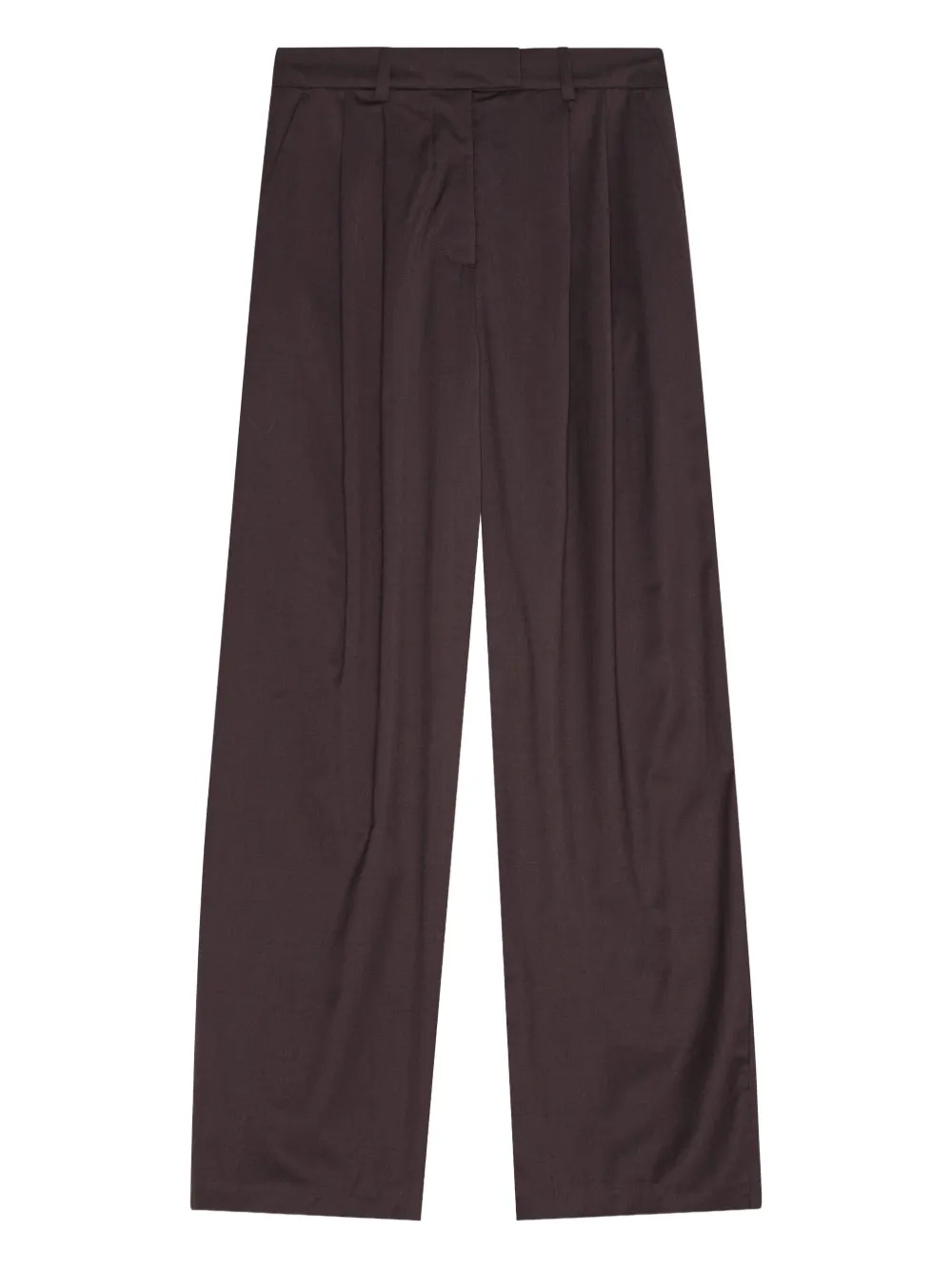 Remain Birger Christensen Pleated-front Back-pockets Trousers In Brown