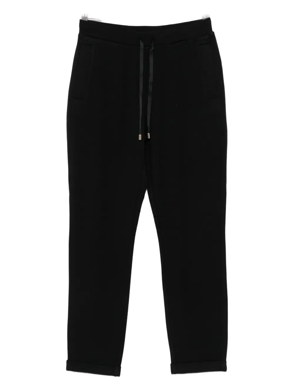 Liu •jo Cuffed Drawstring Trousers In Black