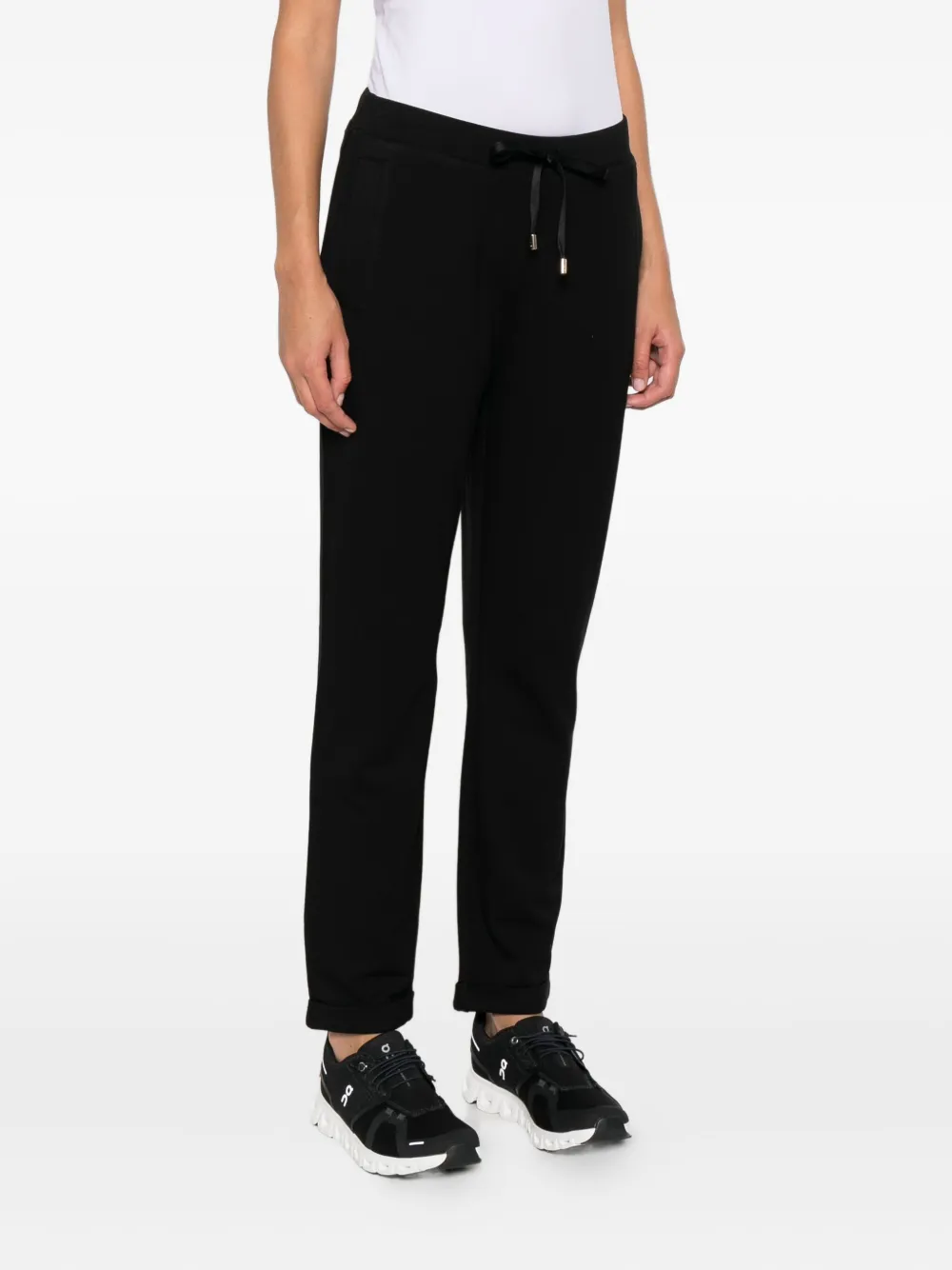 Liu •jo Cuffed Drawstring Trousers In Black