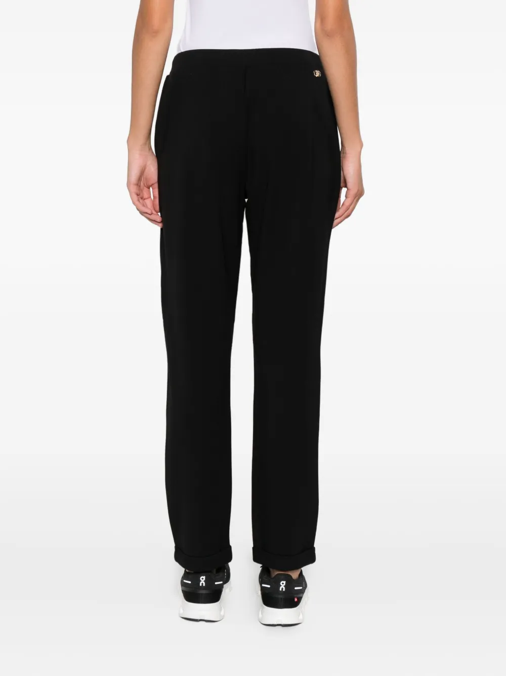 Liu •jo Cuffed Drawstring Trousers In Black