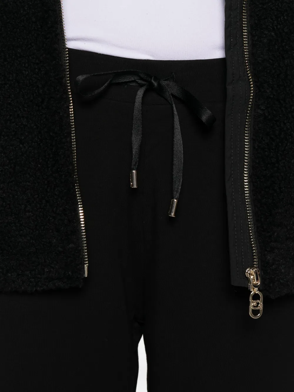 Liu •jo Cuffed Drawstring Trousers In Black