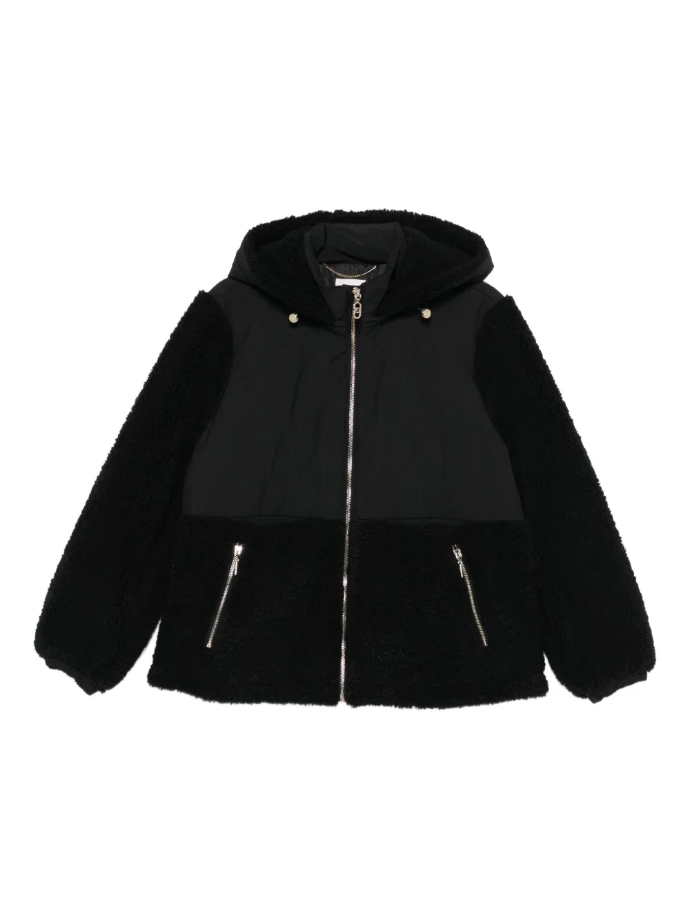 LIU JO hooded teddy-paneled jacket | Black | Image 1
