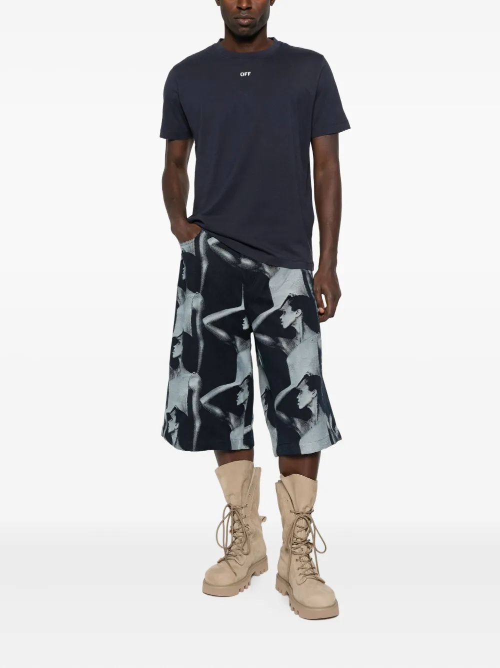 Off-White short-sleeve crew-neck T-shirt - Blauw