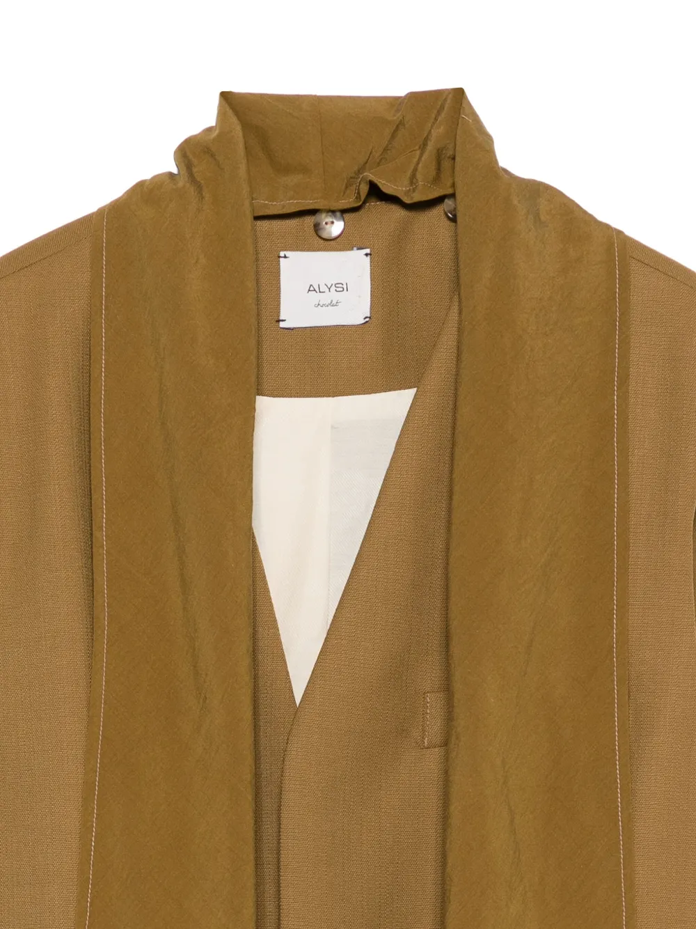 Alysi Mouwloze blazer met sjaaldetail Beige