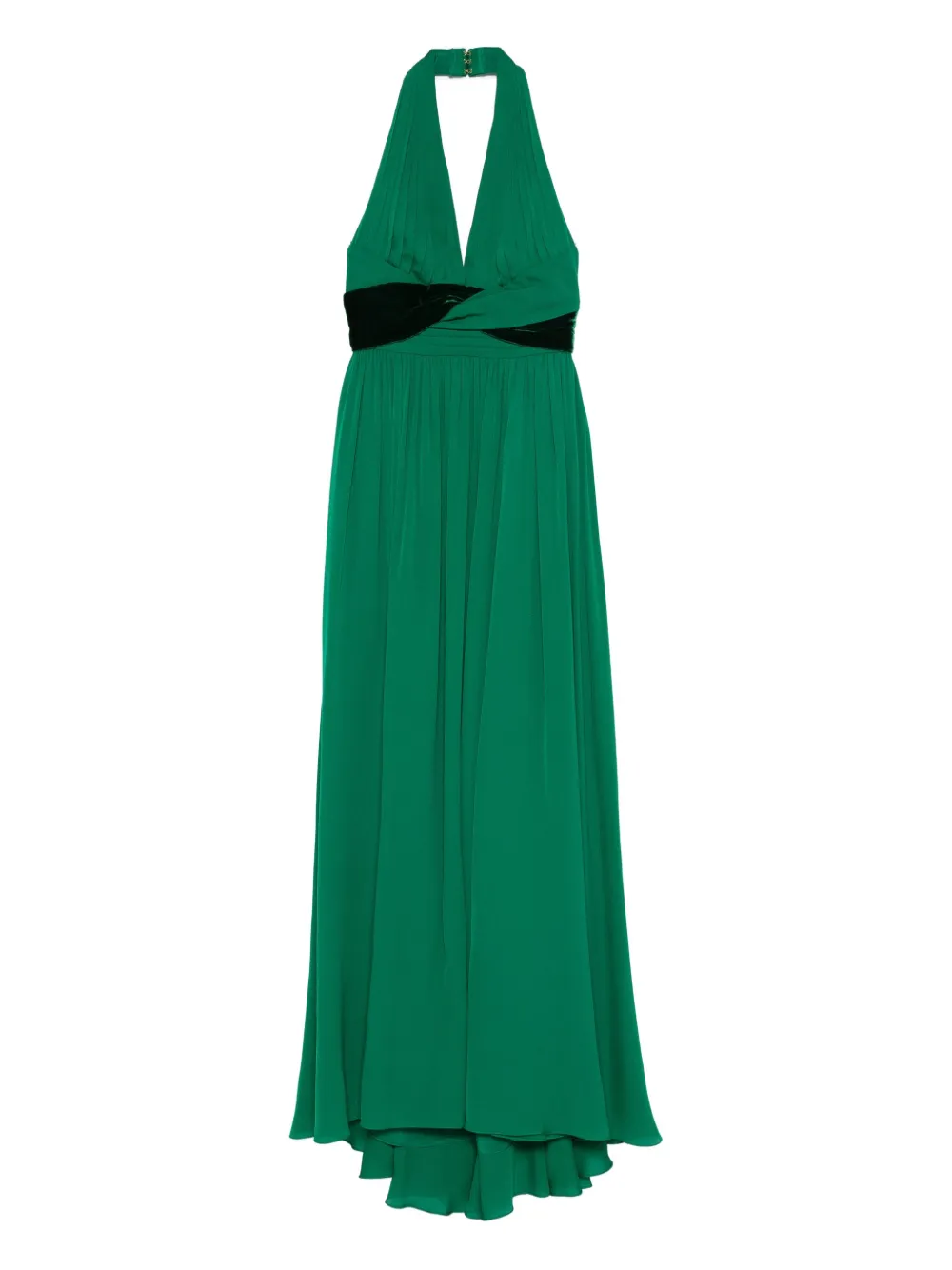 Elie Saab V-neck A-line Maxi Dress In Green