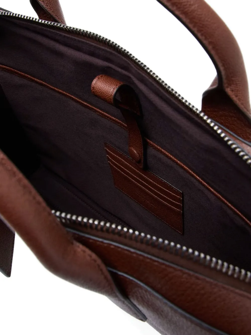 Giorgio Armani Leren aktetas met handvat Bruin