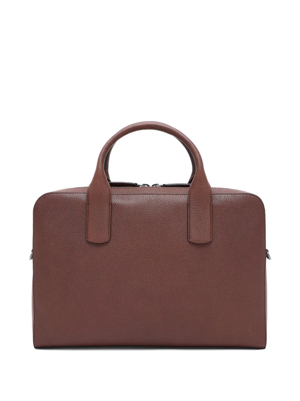 Giorgio Armani Leren aktetas met handvat Bruin