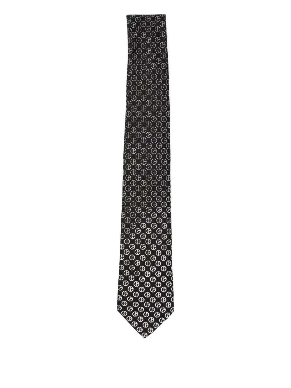 Giorgio Armani monogram silk tie | Black | Image 1