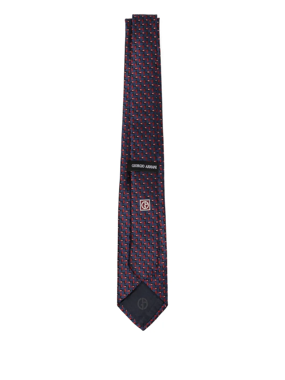 Giorgio Armani Geometric-print Silk Tie In Purple