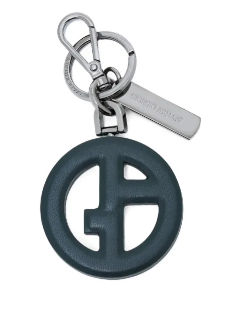 Giorgio Armani GA logo leather keyring